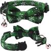 2 Pack/Set Christmas Cat Collar Breakaway with Cute Bow Tie and Bell for Kitty Adjustable Safety Plaid