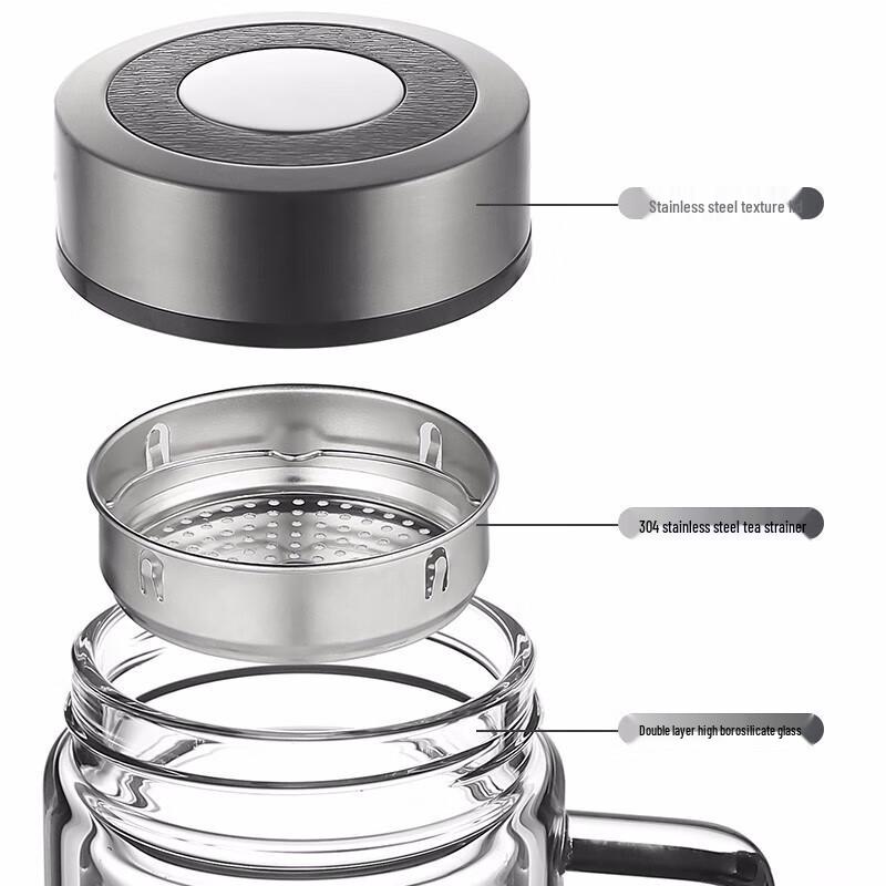 Fuguang Double-Layer Borosilicate Glass Tea Infuser Bottle