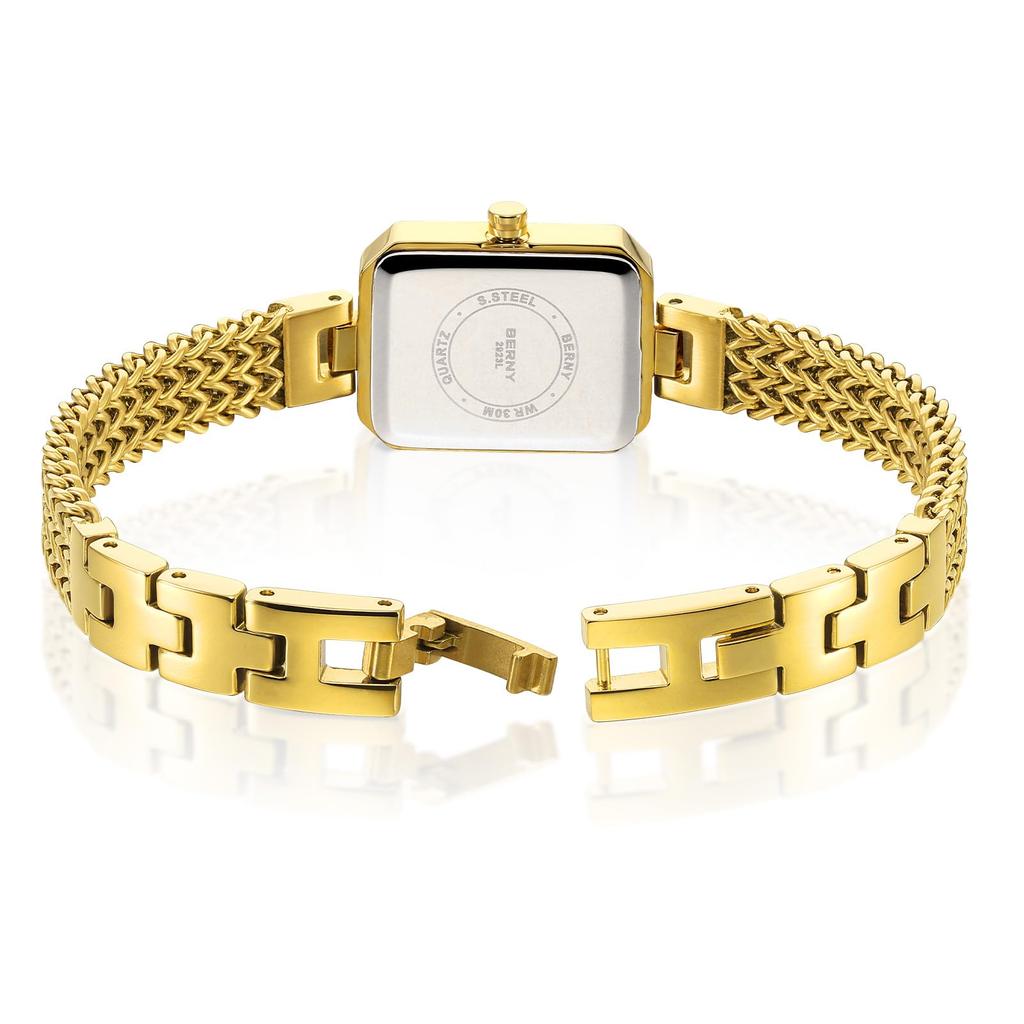 BERNY Watch Ladies Women Quartz Watch Ladies Watch Rectangle Mini Watch Fashion Minimalist Watch 7 ATM Water Resistant Stainless Steel Detachable