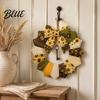 Urlaubs-Willkommenskranz Basteln DIY Patchwork-Girlande Bastelset Retro-Blumenstoff-Set mit Glöckchen Einfaches Set für Anfänger Und Künstliche Blumen,