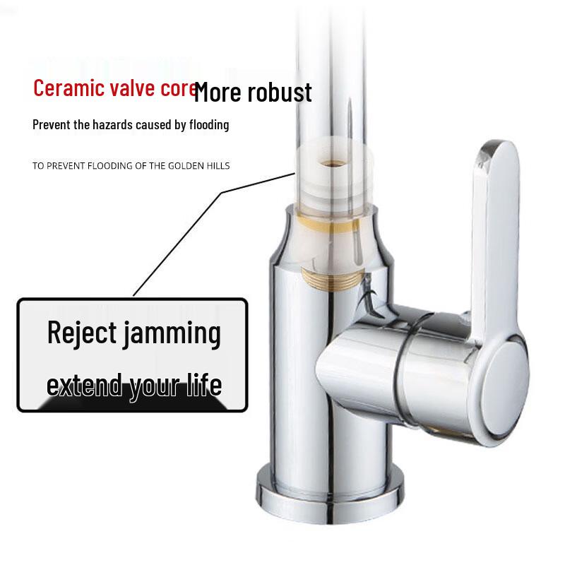 YIXI Electroplated Stainless Steel Hot & Cold Kitchen Faucet