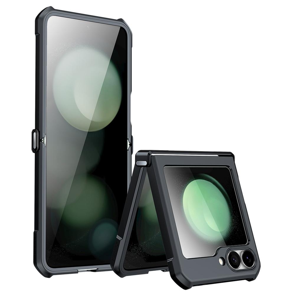 

XUNDD For Samsung Galaxy Z Flip6 5G Case TPU Frame Acrylic Phone Cover Built-In Tempered Glass Film A