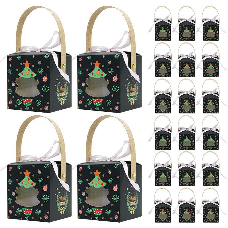 European Christmas Day Apple Box Christmas Eve Party Gift Box Packaging Portable Box Colored Sugar Box 3