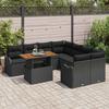 Garden Sofa Set with Storage 9 pcs Black Poly Rattan