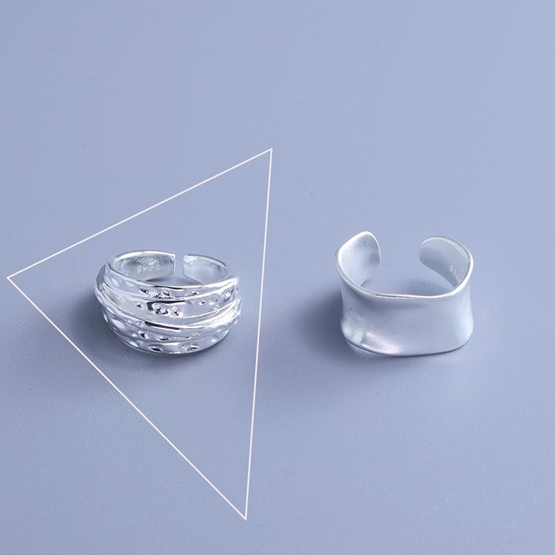 925 Silberringe für Damen Verstellbar Stapelbar Vintage Ring Zubehör Schmuck Geschenk