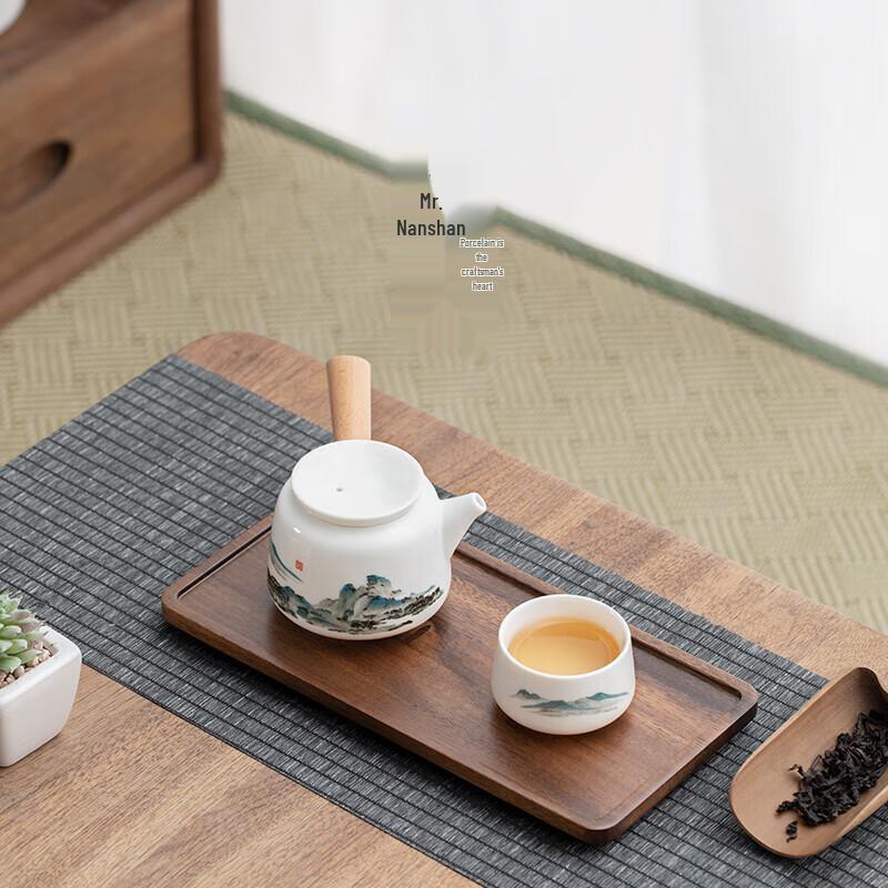 Qianli Jiangshan White Ceramic Gongfu Teapot