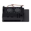 Aluminum Heatsink with Dual Cooling Fan 5V Metal Heatsink Cooler Case for RasPi 5B