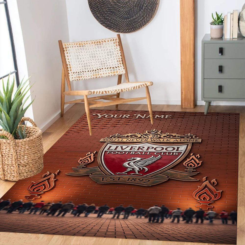Liverpool Team Customized Name Carpet Design For Entryway Balcony Outdoor Bedrooms Antislip Rug Anime Office Decor
