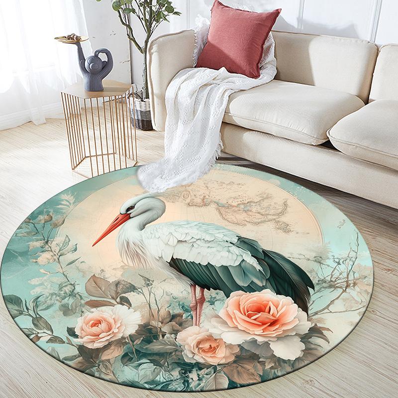 

Map Bird,Round Area Rug,Carpet Rug for Living Room Bedroom Sofa Playroom Decor,Non-slip Floor Mat 80cmx80cm