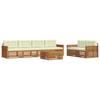 Outdoor Sofa Set with Cushions 7 Pcs Natural and Cream