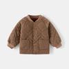 Casual Solid Color Stand Collar Boys Kids Winter Padded Outwear Coat