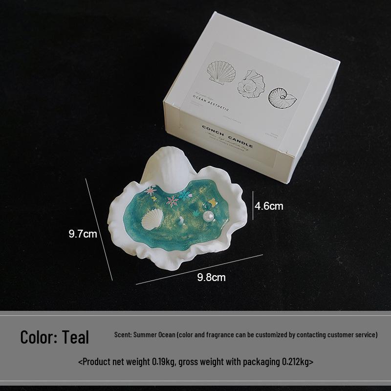 Shell-Shaped Aromatherapy Candle: Handmade Jelly Wax Scented Souvenir Ornament