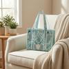 Floral Print Craft Storage Bag Portable Yarn Wide Opening for Studio