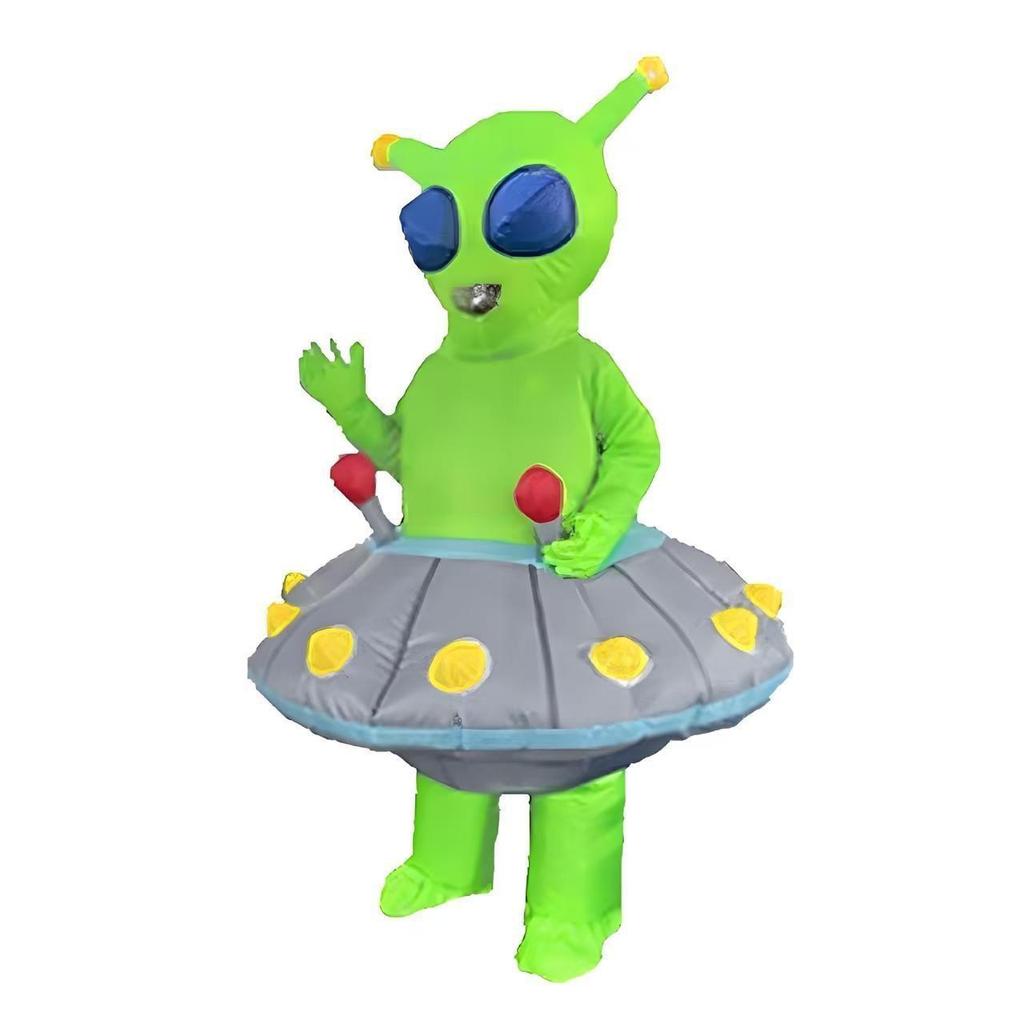 Aufblasbares Alien-Kostüm für Halloween - Maskottchen-Party-Outfit für Erwachsene und Kinder