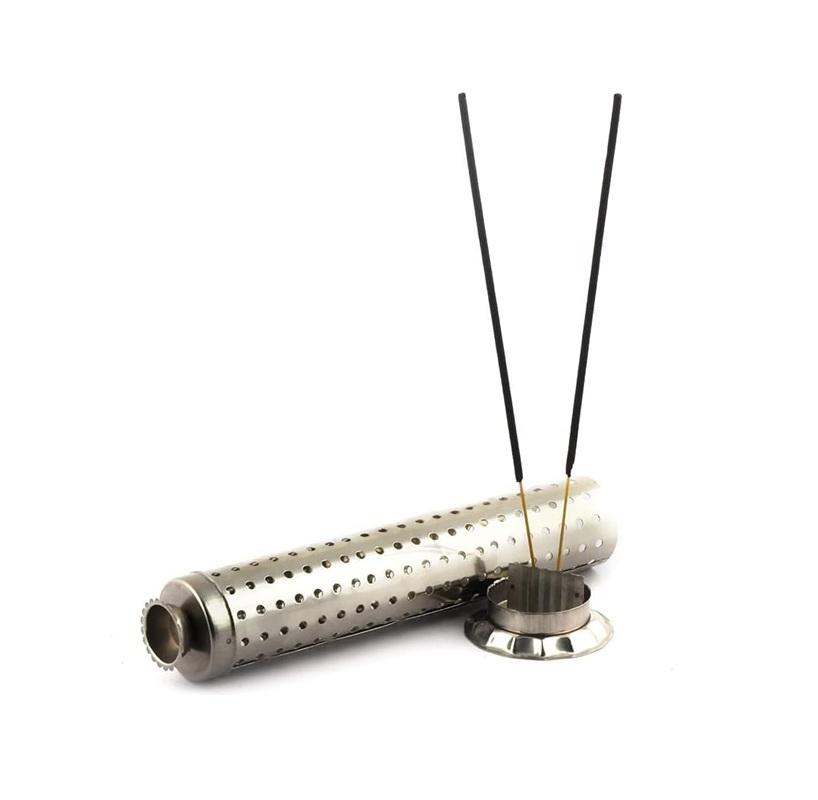 TreegoArt Stainless Steel Agarbatti Stand for Puja |Incense Stick Holder with Ash Catcher|nStainless Steel Incense Burner| 1 Piece - (9 Inches)