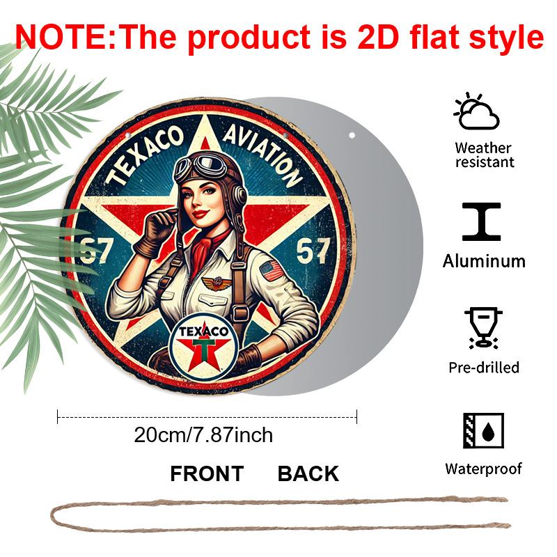 

2D Flat 1pc, 8x8 in, Texaco Aviation 1949 Humor Aluminum Metal Sign - Vintage Style - for Outdoor & Indoor Decor - Perfect Gift for Aviation 1pc