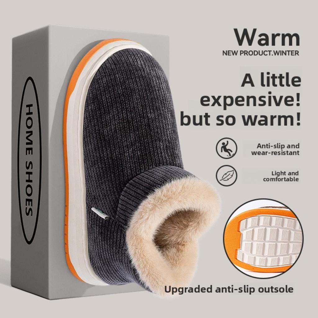 Бавовняні капці, Зимовий каблук-мішок, Товста підошва, Для дому, Предмети домашнього вжитку, Оксамитова ізоляція, Нековзке бавовняне взуття, Осінньо-зимовий одяг для вулиці