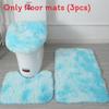 Non Dye Tie Slip Mat Fluffy Plush Bathroom Toilet Seat Cover Carpet 3 Piece Set