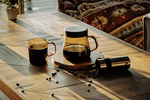 CAPTAIN STAG Kaffee-Kaffee-Servierkanne, 470 ml, mit Deckel und Skala, KONOMI/Braun, CS Forest Cafe, hergestellt in Japan, UW-3561