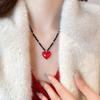 Romantic Heart Pendant Necklace Irregular Sweater Chain Adjustable Fashion Choker  Women Gifts