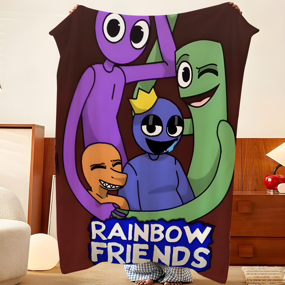 Game R-Rainbow F-Friends Throw Flannel Throw Blanket, Lightweight Cozy, Durable Washable cute Cool
