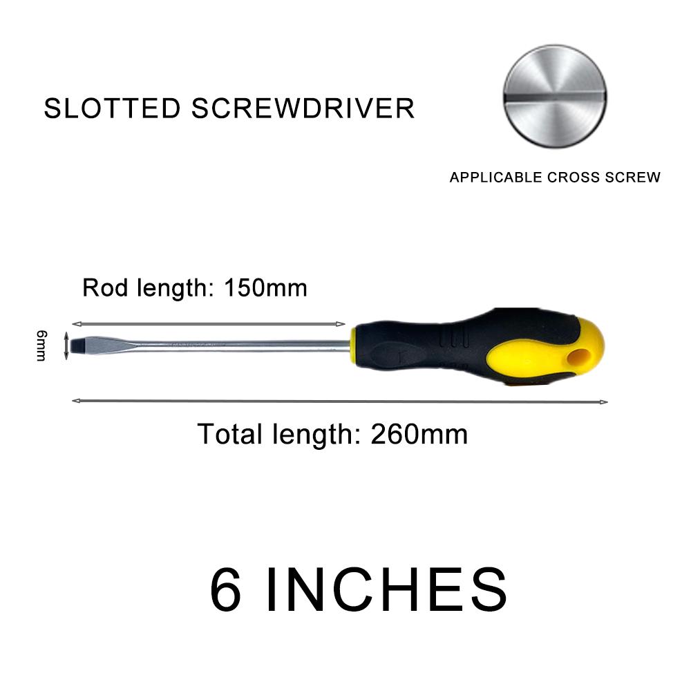 3/4/5/6/8 inch acoperit cu cauciuc mâner anti-alunecare Word Cross Strong Magnetic 45# oțel șurubelniță șurubelniță