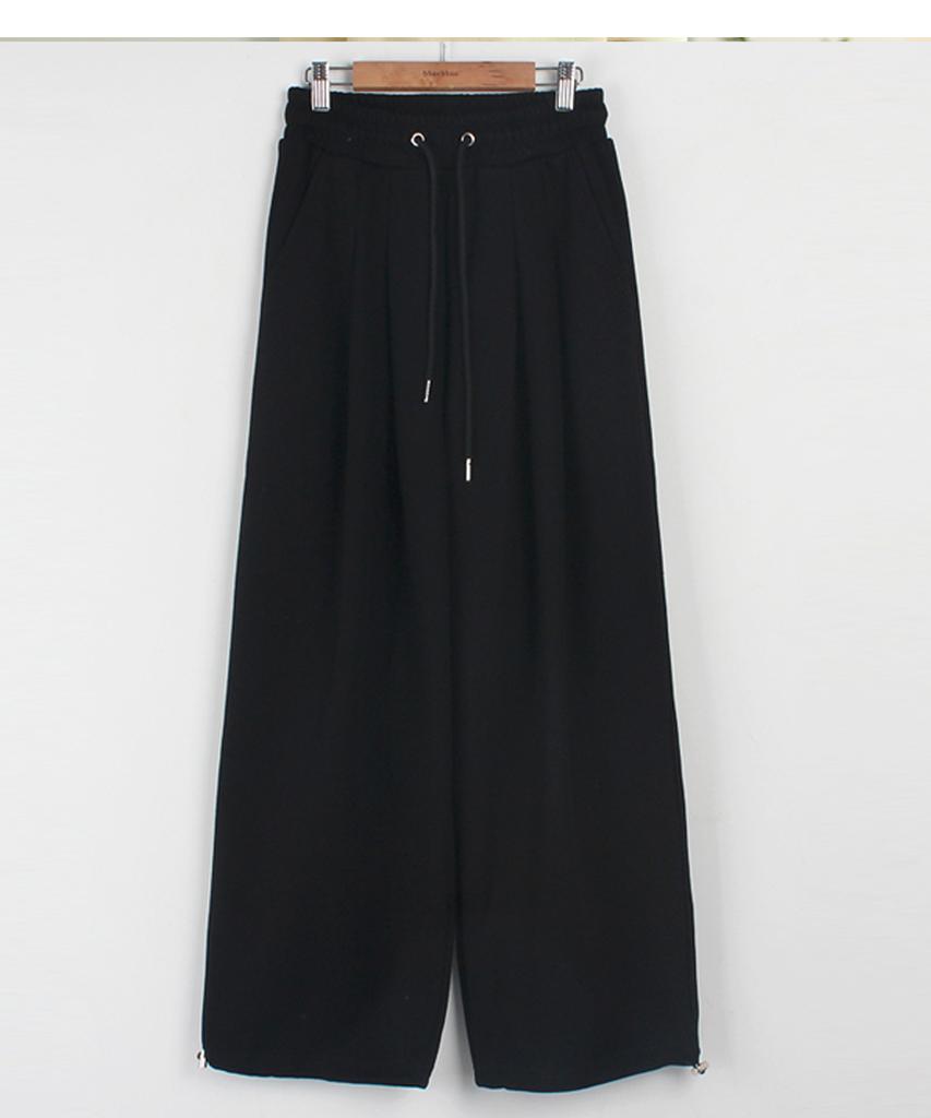 Ppaeppae String Banding Three Pintuck Hem Adjustment Jogger Wide Balloon Training Pants
