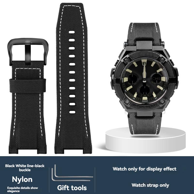 Voor Casio G-SHOCK GST-S130/S110/S120/W130L GST-210/B100/W300 Echt Lederen Horlogeband armband Mannen nylon Horlogeband 26mm