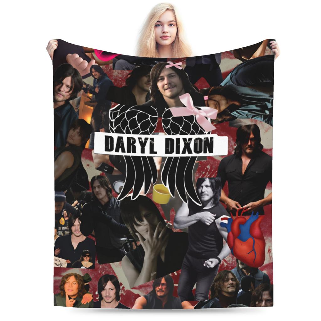 Daryl Dixon Bootleg Vintage  The Walking Dead Flannel Blankets Winter  Super Soft Bedding Throws for Boy Girl Bedspread Sofa Bed