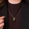 18k real gold electroplated tiger's eye stone gourd necklace new Chinese temperament sweater chain necklace