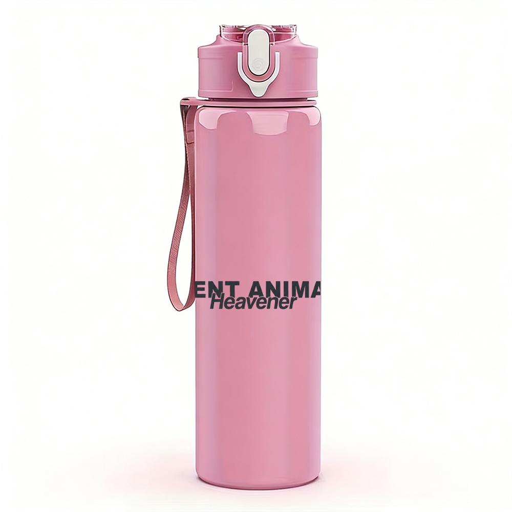 1PC Invictus Faint Text Minimal Print 750ml Colorful Plastic Sports Water Bottle Leakproof Pop Up Lid with Straw for Outdoor Work Home Use