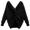 European Fashion Batwing Sleeve Knit Sweater with Cross Back Design for Women