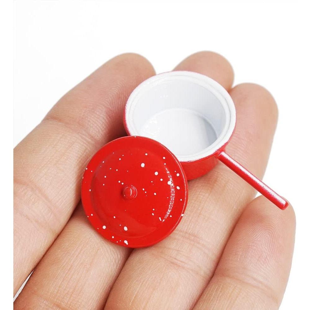 1/12 Miniature Pots Cooking Pot Set of 4 Dollhouse Kitchen Cookware Accessories