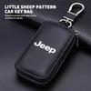 Leather Car Keychain Bag Organizer Key Zipper Case Bag Protection Cover For Jeep Cherokee Patriot Liberty Wrangler JK JL