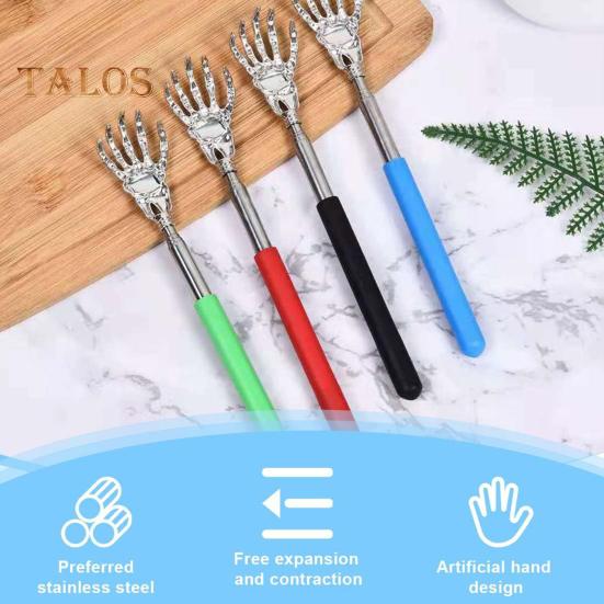 5Pcs Extendable Back Scratcher Heavy Duty Stainless Steel Portable Hard-to-Reach Areas Telescopic Back Scratcher Massager Tools