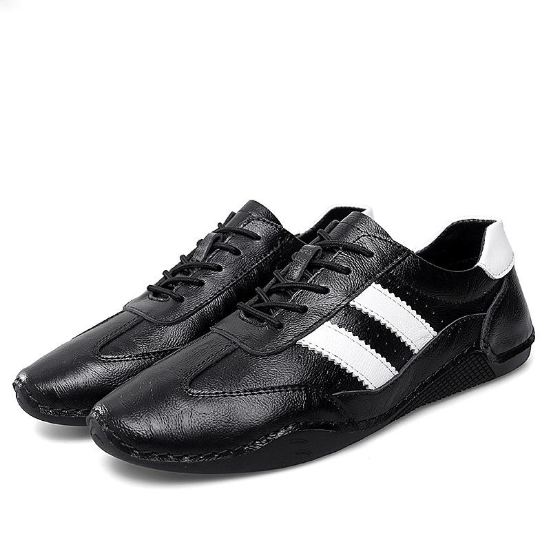 

Мужская обувь большого размера Повседневные туфли-бини из коровьей кожи большого размера Спортивные дышащие трендовые белые туфли Удобные, легкие и комфортные 38 чёрный