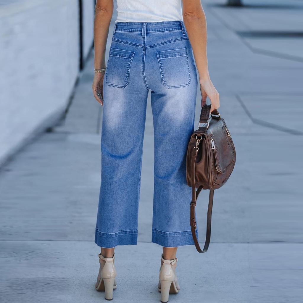 Women's Straight Pants Fashion Casual Pants Nine Point Harlan Pants
