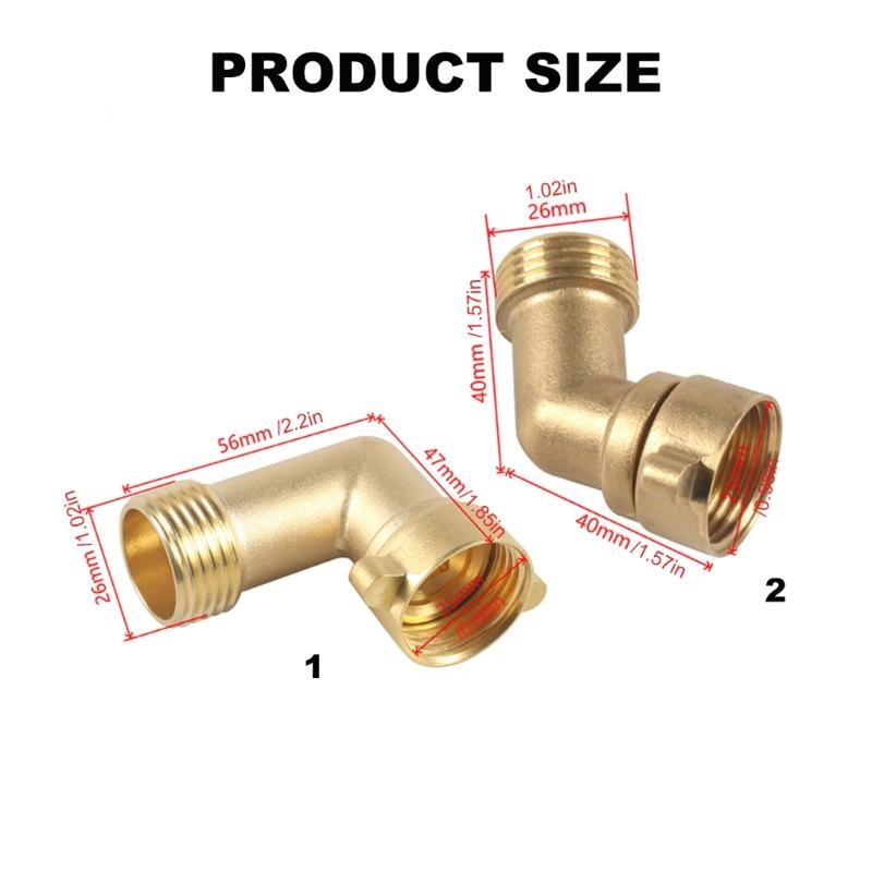 Universal 3/4 Inch Brass Garden Hose Link Bend Adapter Elbow Fitting Leak Proof Design for Irrigation Outdoor & Yard Use
