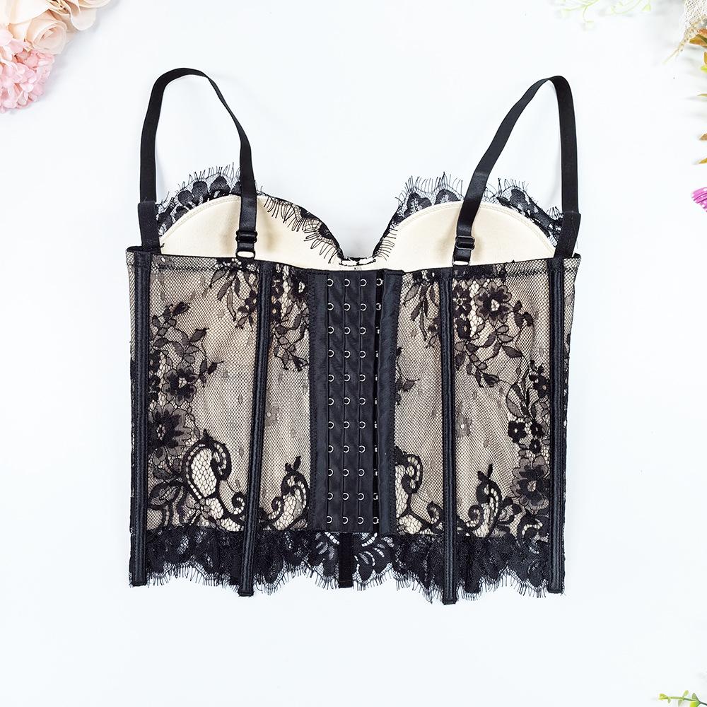 Cross-Border Bestseller: Sexy Lace Strapless Bustier with Cut-Out Design