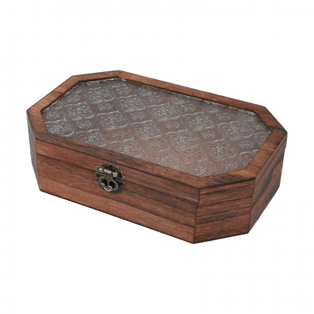 Solid Wood Decorative Organizer Box for Small Accessories and More