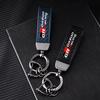 1PC Carbon fiber Car Keychain Key Ring Metal Leather For Toyota GR GAZOO RACING Toyota Yaris Hilux Corolla Prius Accessories