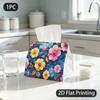 1pc Tissue Box, Whimsical Colorful Flowers Cheerful Pattern, 2D Flat Printing, Polyester Material, Strong And Firm, Tissue Organizer, for Parties