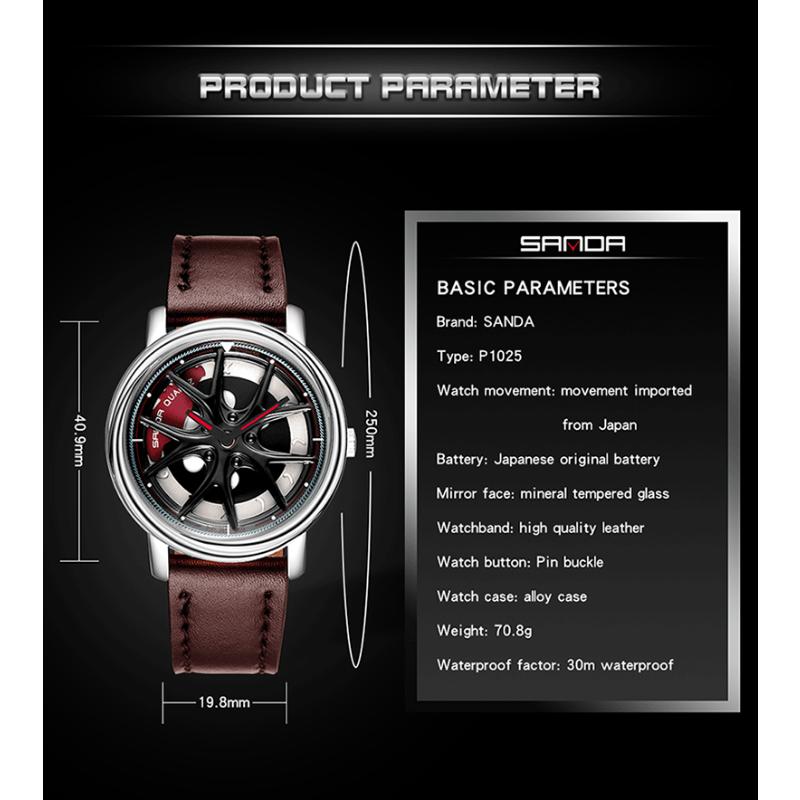 SANDA New Time To Work Fashion Personality Men's Watch Creative Student Sports Belt Watch