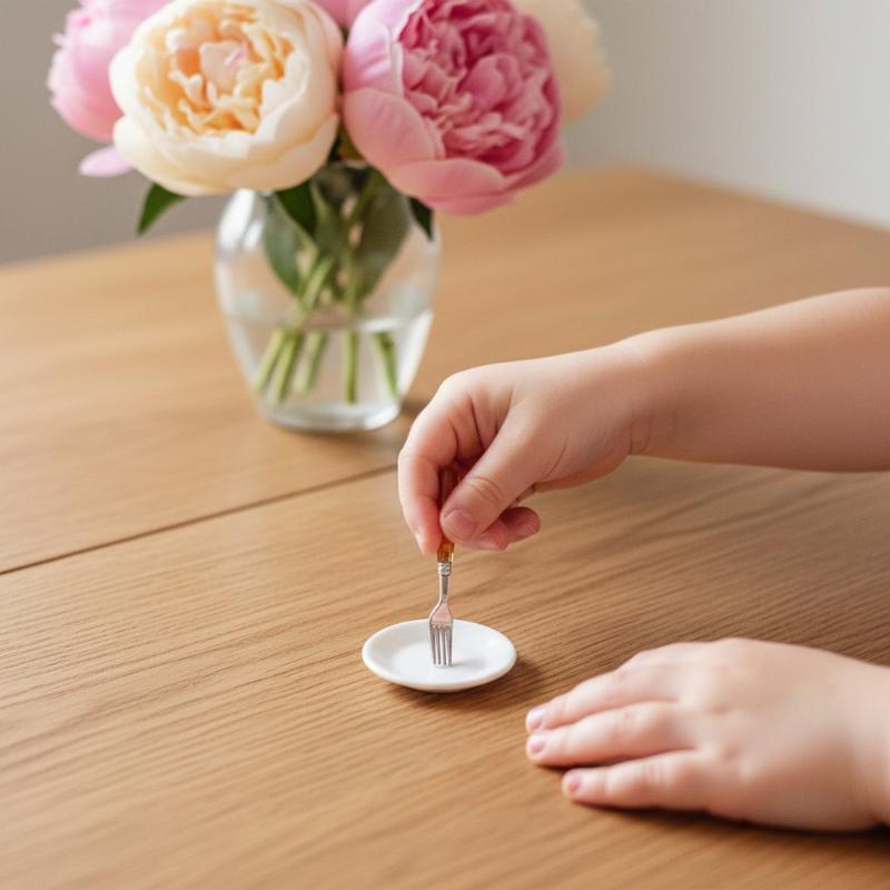 Dollhouse Tableware Mini Set /6 Scale 5Pcs Kitchen Knives Forks Spoons Simulation Play House Food Tools