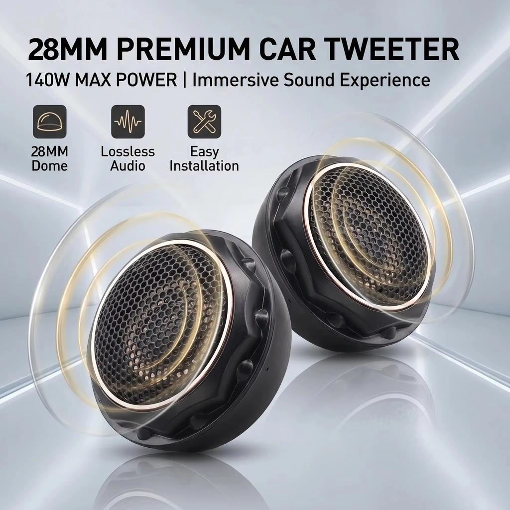 1 Pair Car Tweeter HIFI Stereo Car Speaker 25MM Pure Tweeter Silk Dome Car Speaker Audio Tweeter Car Tweeter Audio Modification
