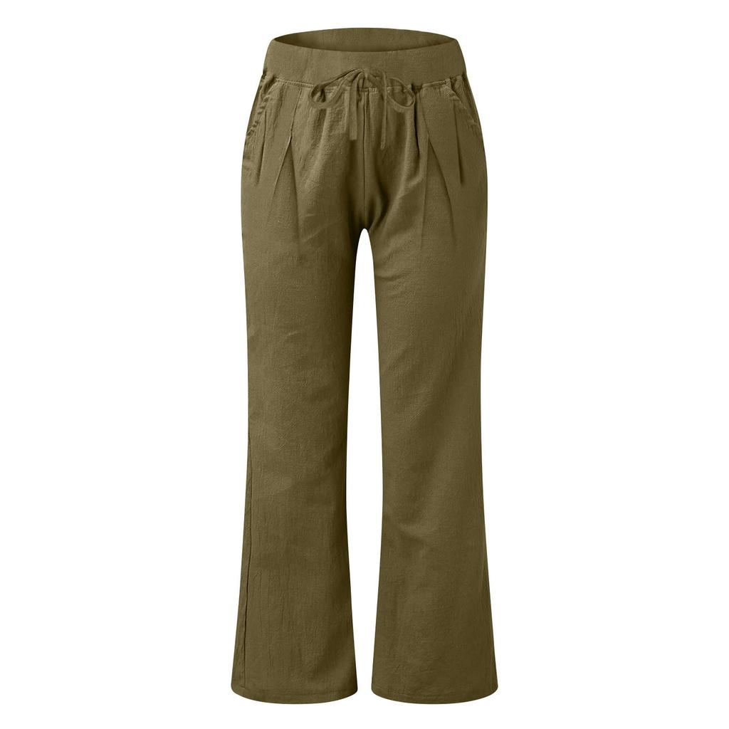 Damen Casual Loose Hosen Gerade Weitbeinige Hosen Freizeithosen