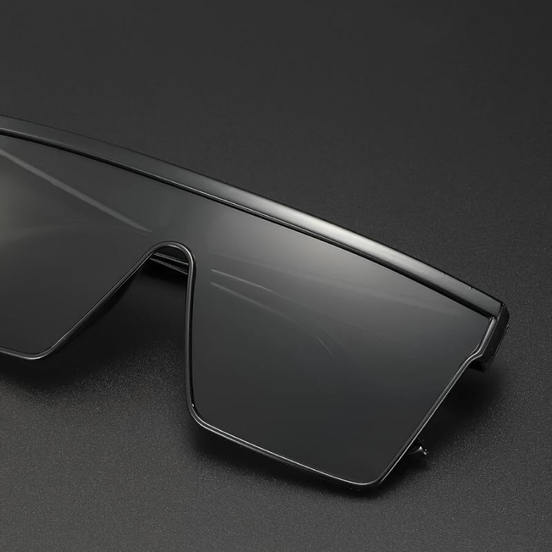 Men Retro Flat Top Fashion Square Sunglasses - Fashion One-piece Eyewear Perfect for Beach, Travel & Outdoor Adventures | Durable PC Frame & Lens