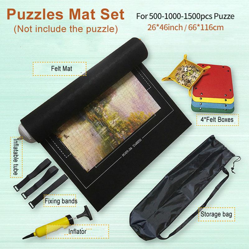 Puzzle Professional Roll Mat Blanket Felt Mat Up To 1500/2000/3000 Pieces Accessories Puzzle Portable Travel Storage Bag