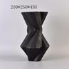Black & White Resin Vase with Broken Line Leaf Pattern - Modern Minimalist Ornament for Home or Hotel Decor