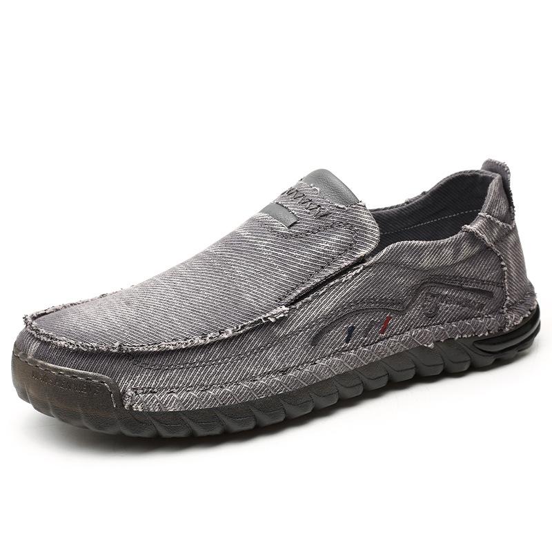 Large size casual hand-sewn, men's mesh breathable beef tendon walking shoes, foreign trade one-pedal lazy shoes